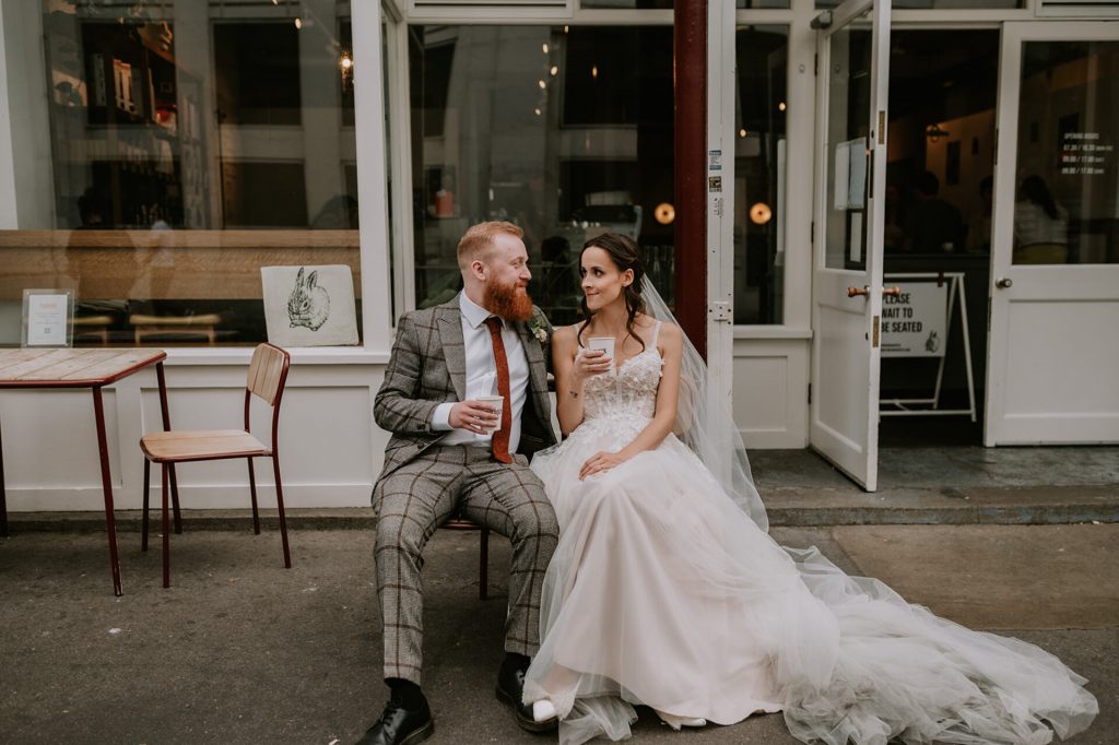 London wedding with coffee and Crodoughs