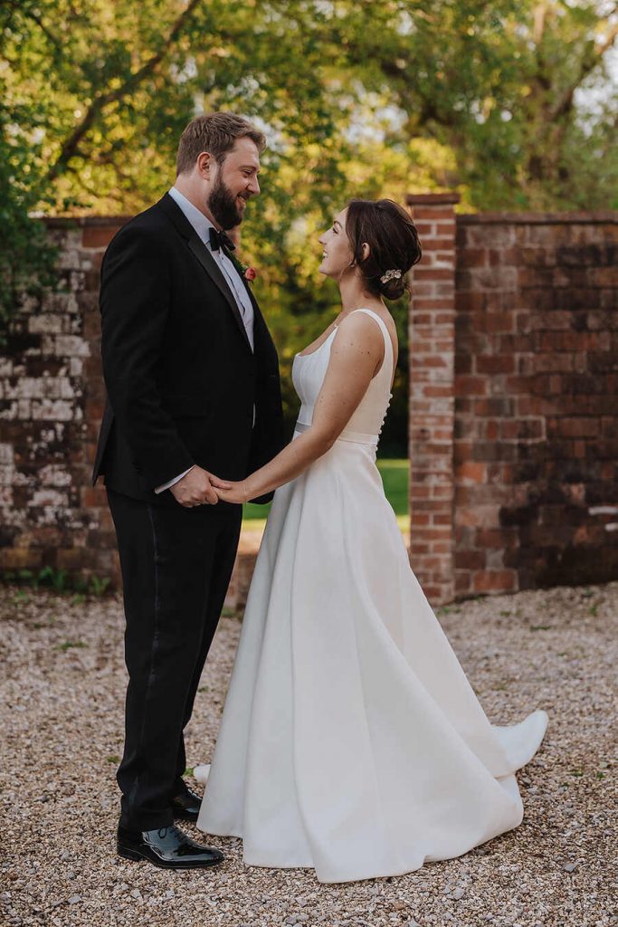 Beautiful bride Annabel wearing Sassi Holford at Wasing Park