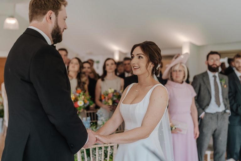 Beautiful ceremony vows for Annabel + Joe during their Wasing Park wedding
