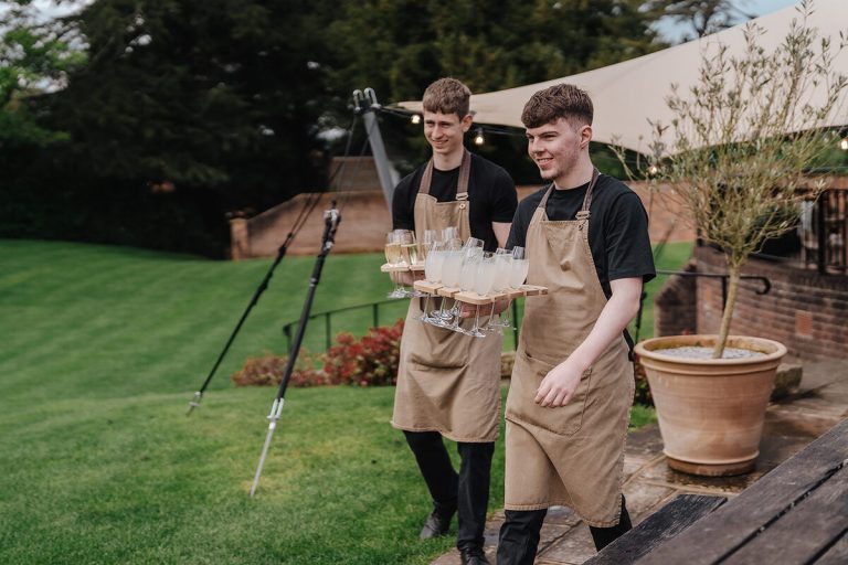 Champagne, served with smiles by the team at Wasing Park