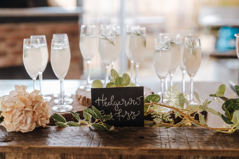Reception drinks ready to be enjoyed at Wasing Park