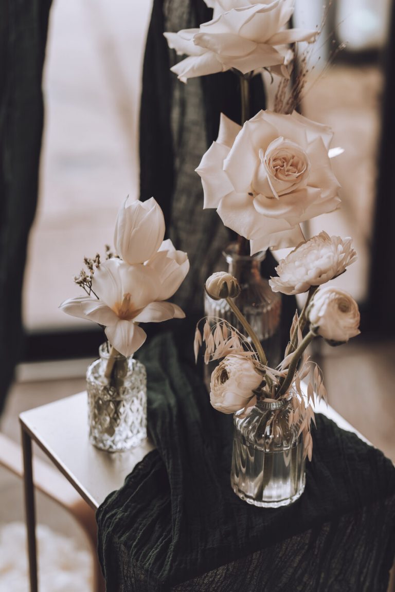 Contemporary wedding styling with an edge at Dodford Manor barn wedding venue