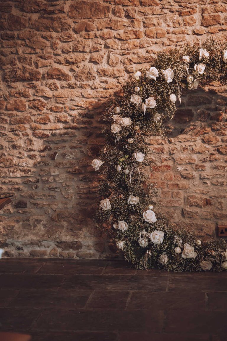 Contemporary wedding styling with an edge at Dodford Manor barn wedding venue