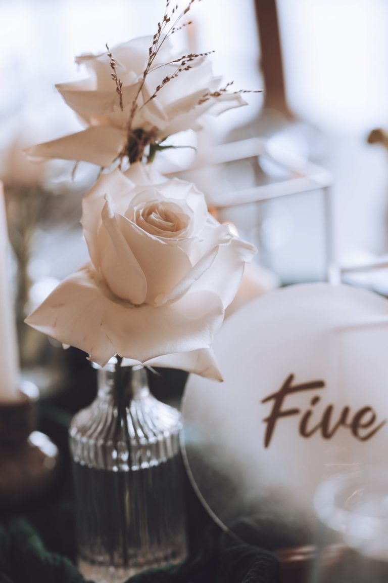 Contemporary wedding styling with an edge at Dodford Manor barn wedding venue