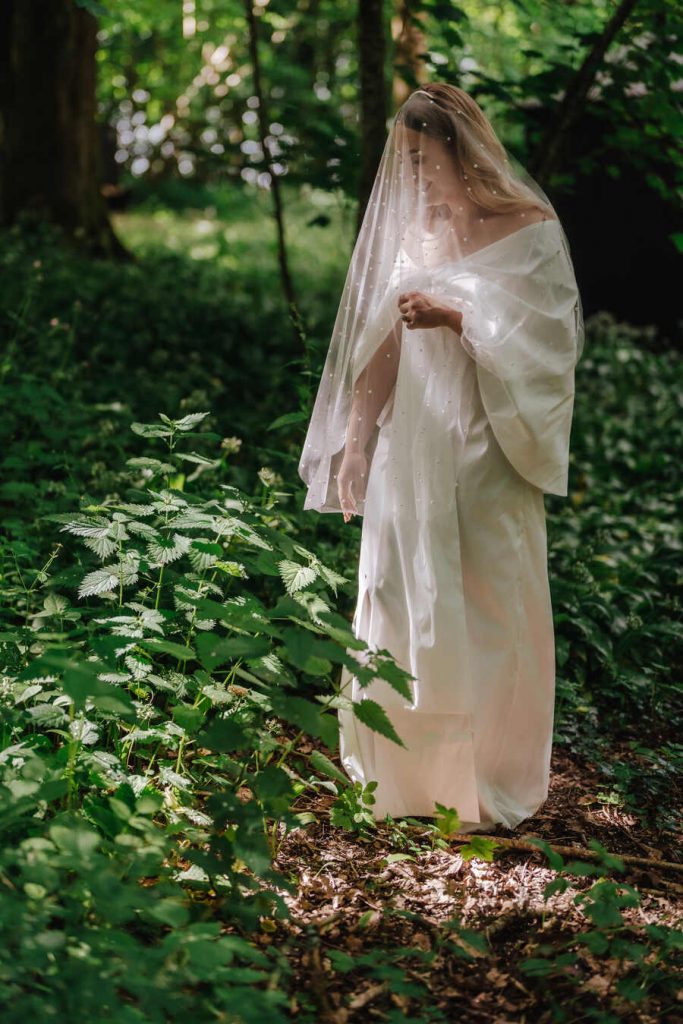 Gorgeous bride Emily wearing Bernadette's Willow dress