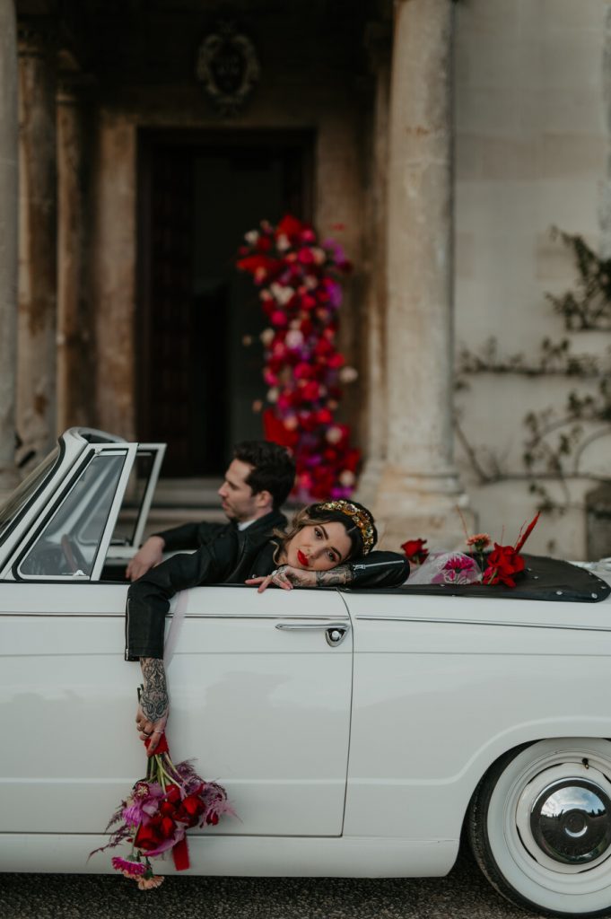 Viva magenta wedding styling at Elmore Court | Love Story Inspiration UK wedding blog