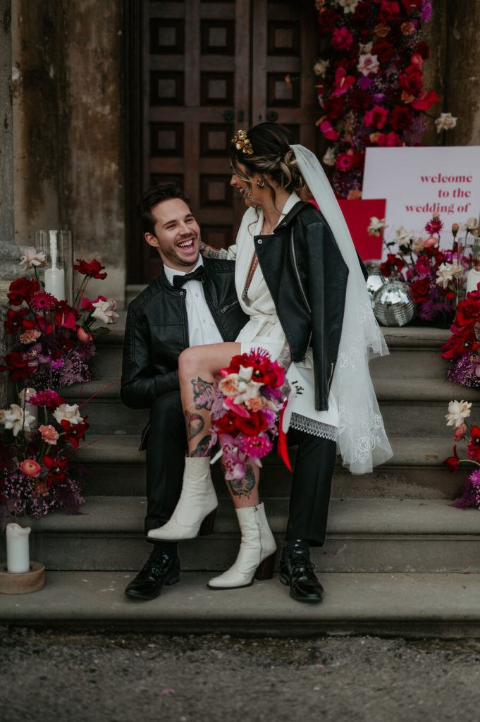 Viva magenta wedding styling at Elmore Court | Love Story Inspiration UK wedding blog
