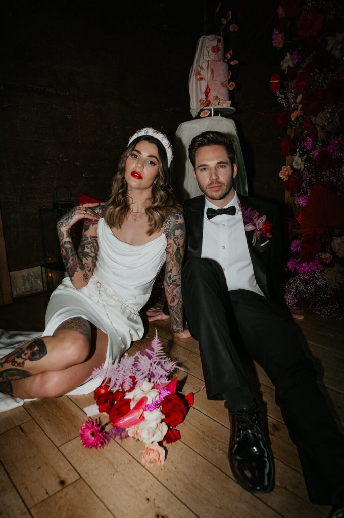 Viva magenta wedding styling at Elmore Court | Love Story Inspiration UK wedding blog
