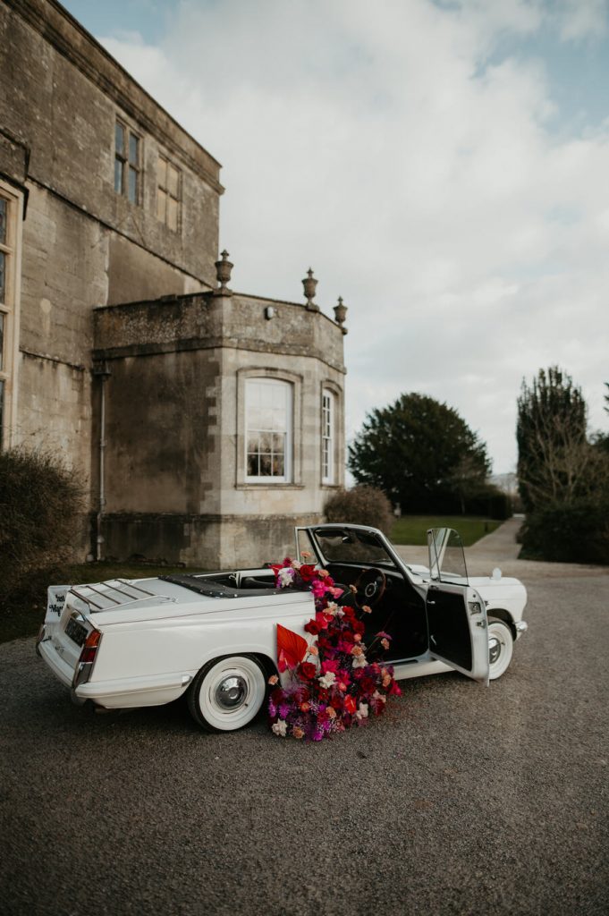 Viva magenta wedding styling at Elmore Court | Love Story Inspiration UK wedding blog