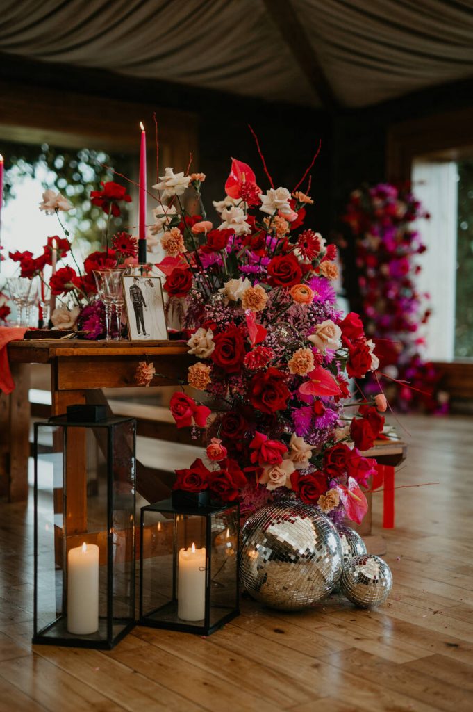 Viva magenta wedding styling at Elmore Court | Love Story Inspiration UK wedding blog