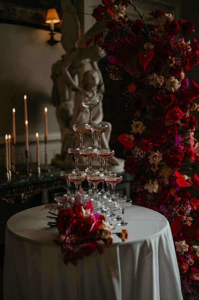 Viva magenta wedding styling at Elmore Court | Love Story Inspiration UK wedding blog