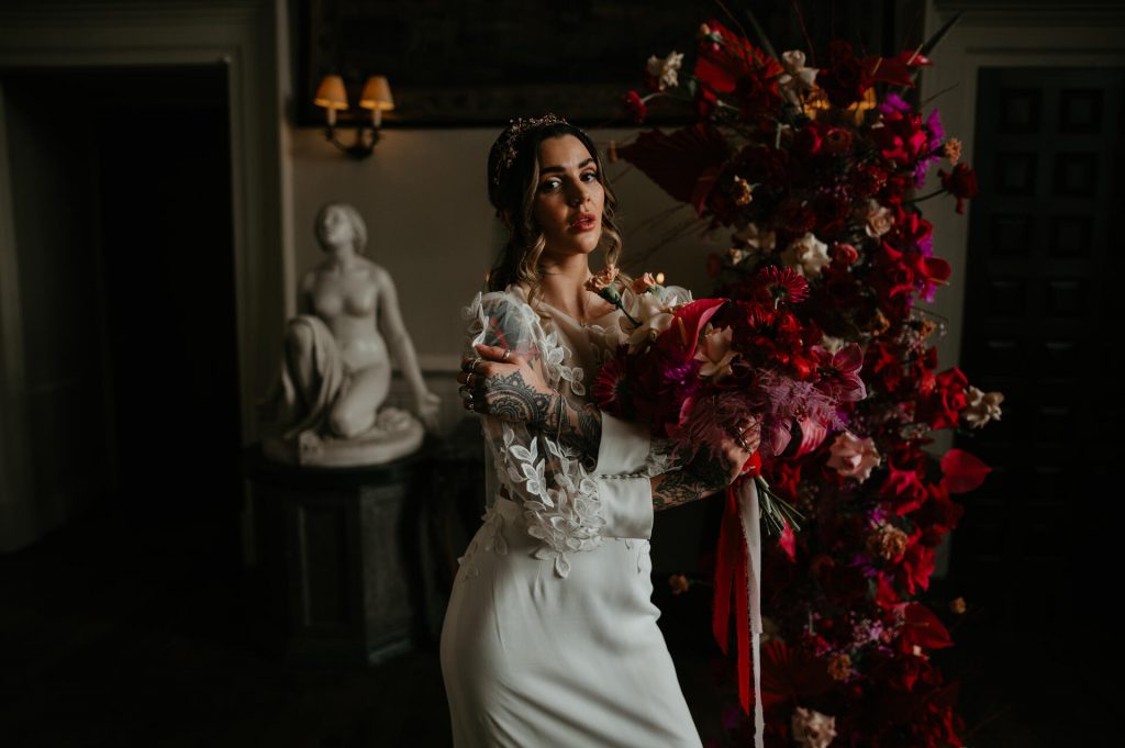 Viva magenta wedding styling at Elmore Court | Love Story Inspiration UK wedding blog