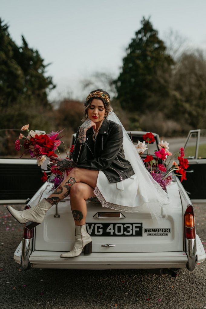 Rock'n'roll meets Disco party wedding vibes with a Viva Magenta palette