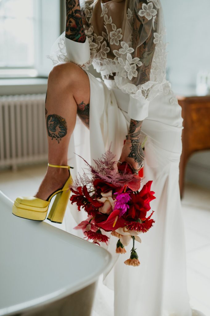 Rock'n'roll meets Disco party wedding vibes with a Viva Magenta palette
