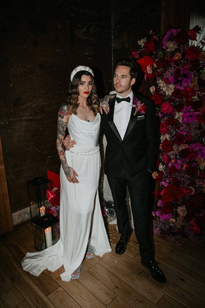 Rock'n'roll meets Disco party wedding vibes with a Viva Magenta palette