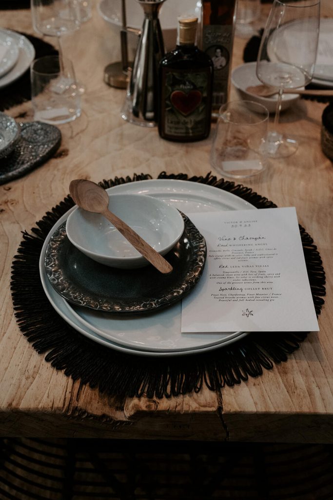 Table styling with an authentic relaxed Balearic vibe for a soulful celebration