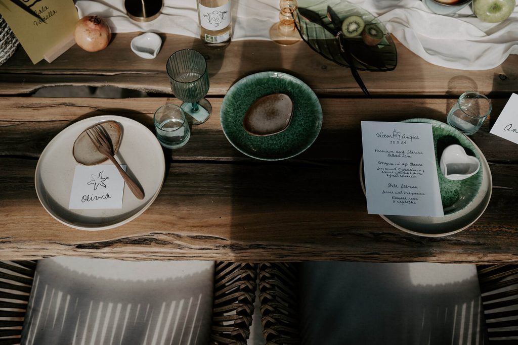 Table styling with an authentic relaxed Balearic vibe for a soulful celebration