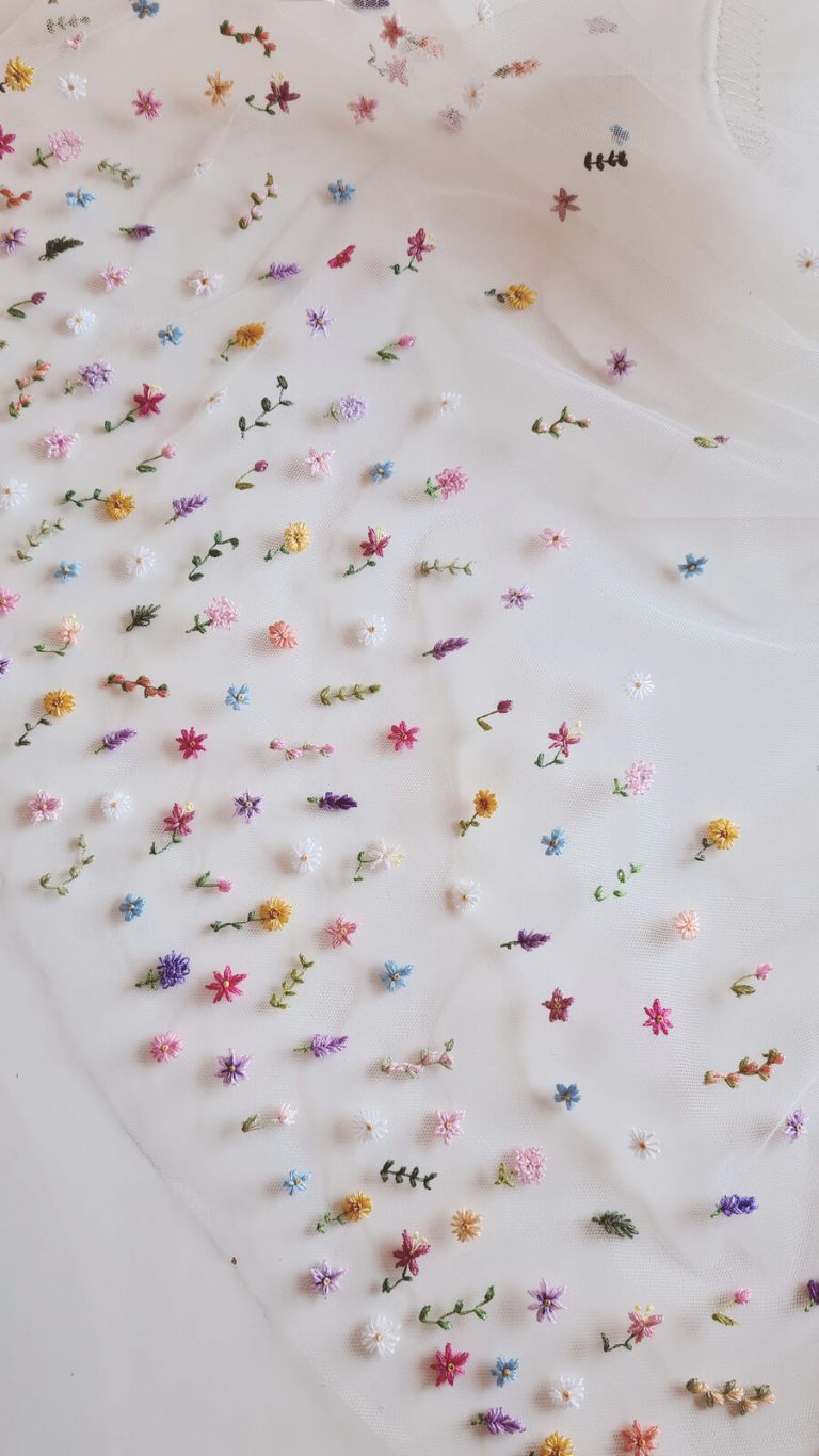 Bespoke Colourful Flower Wedding Veil Natasha Nicole Studio