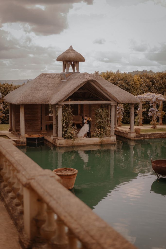 Peaches and cream wedding styling at Eurudge Manor embodying Italian wedding vibes