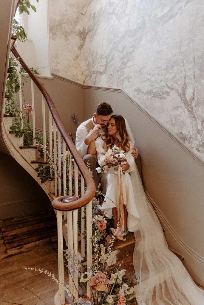 An abundance of colourful florals adorning Polstrong Manor, a renovated country house wedding venue