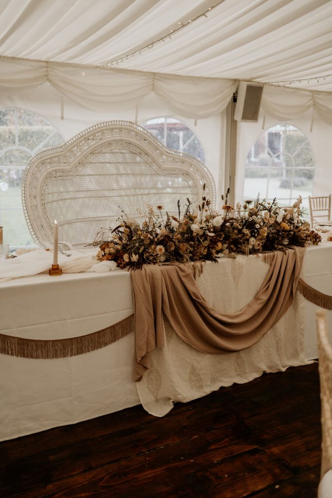 Boho luxe winter wedding inspiration at The Walled Garden at Beeston Fields