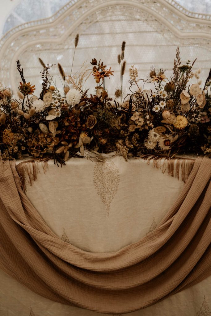 Boho luxe winter wedding inspiration at The Walled Garden at Beeston Fields