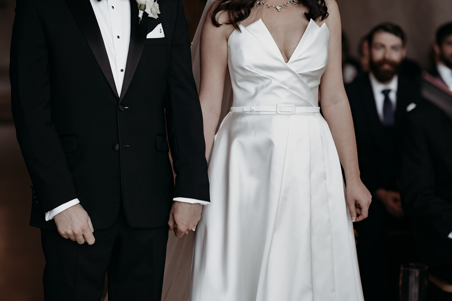 Adorable ceremony moments at Upton Barn during Rebecca + Jeremy's winter wedding