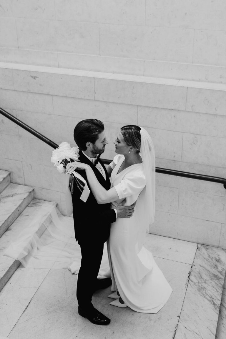 An elegant summer city wedding at Pavilion Club Knightsbridge and a bride in BON BRIDÉ
