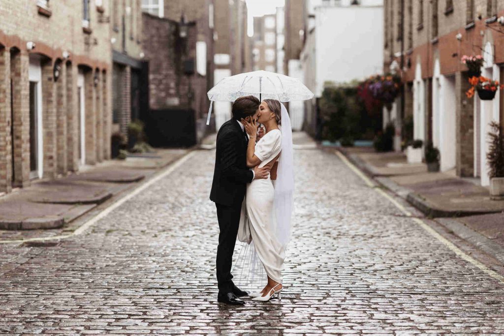 A BON BRIDÉ dress for a London rooftop wedding