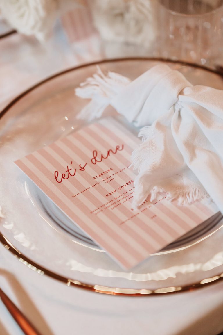Elegant red and blush styling for Monda + Sean's intimate London wedding