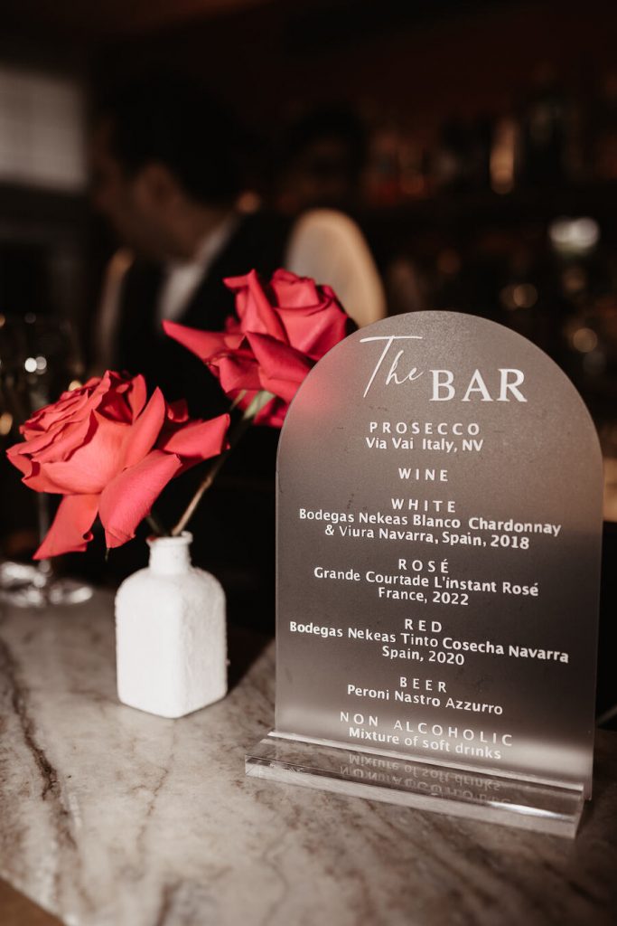 An intimate, elegant wedding at Pavilion Club, Knightsbridge with a chic, stylish bride wearing BON BRIDÉ