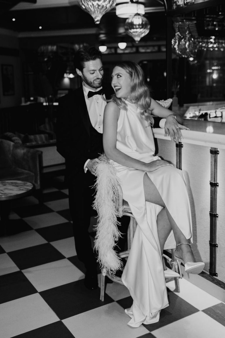 An elegant summer city wedding at Pavilion Club Knightsbridge and a bride in BON BRIDÉ