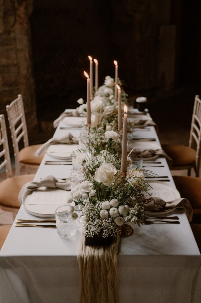 Elegant all white wedding inspiration for the modern bride at Gloucestershire's historic Blackfriars Priory