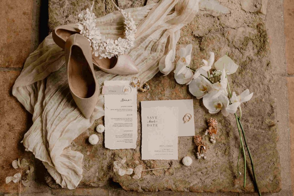 Elegant all white wedding inspiration for the modern bride at Gloucestershire's historic Blackfriars Priory