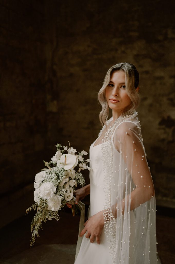Elegant all white wedding inspiration for the modern bride at Gloucestershire's historic Blackfriars Priory