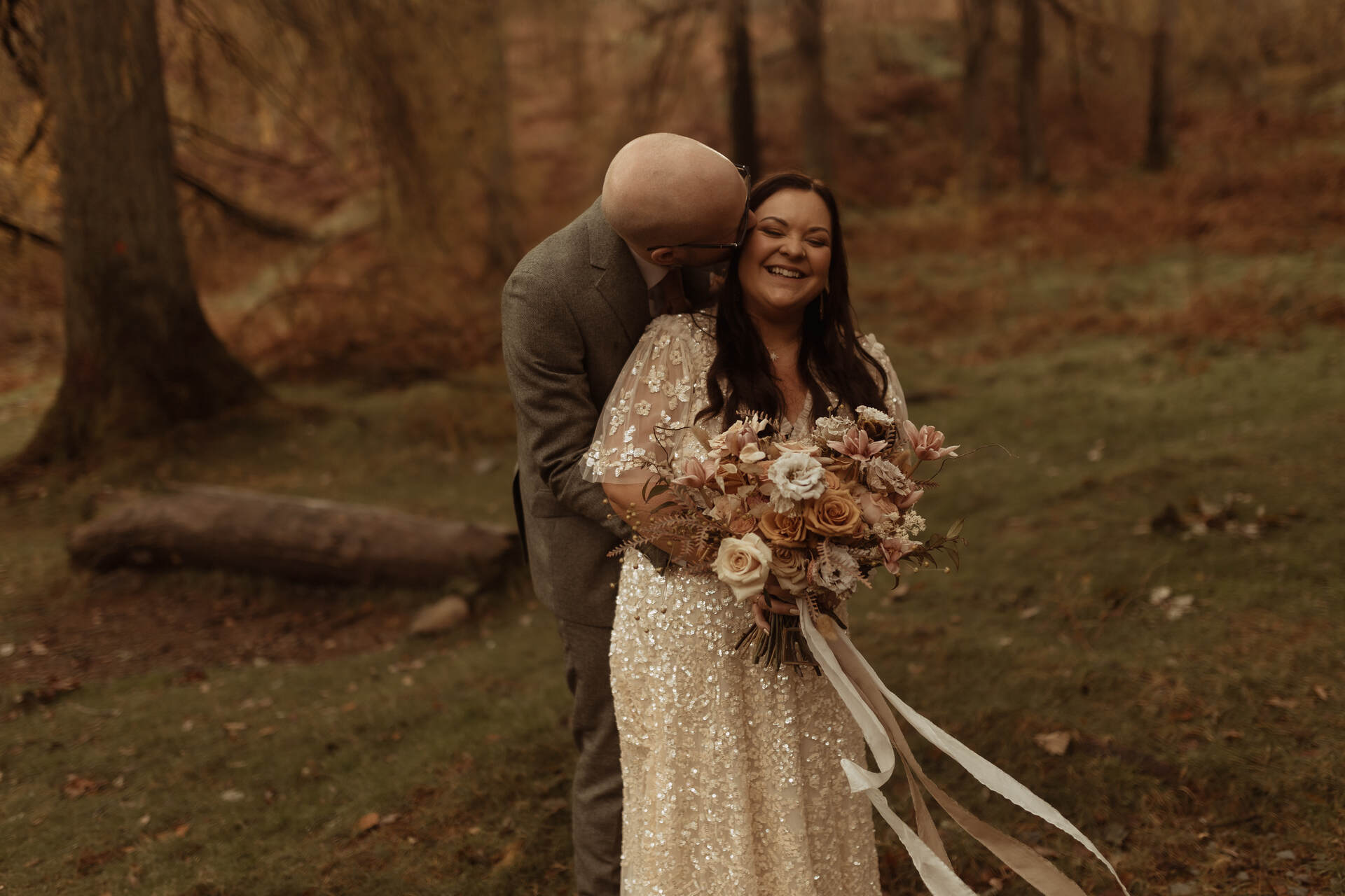 A shimmering Needle & Thread gown for beautiful bride Ash | Captured by Esme Whiteside Photography