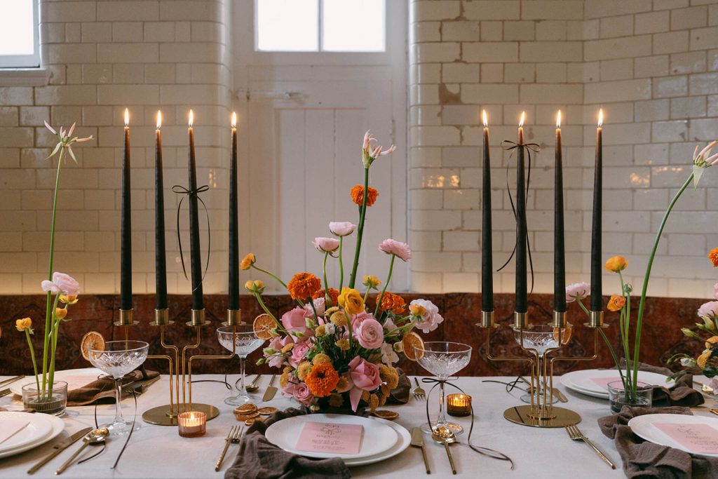 Colourful wedding with a subtle hint of bows