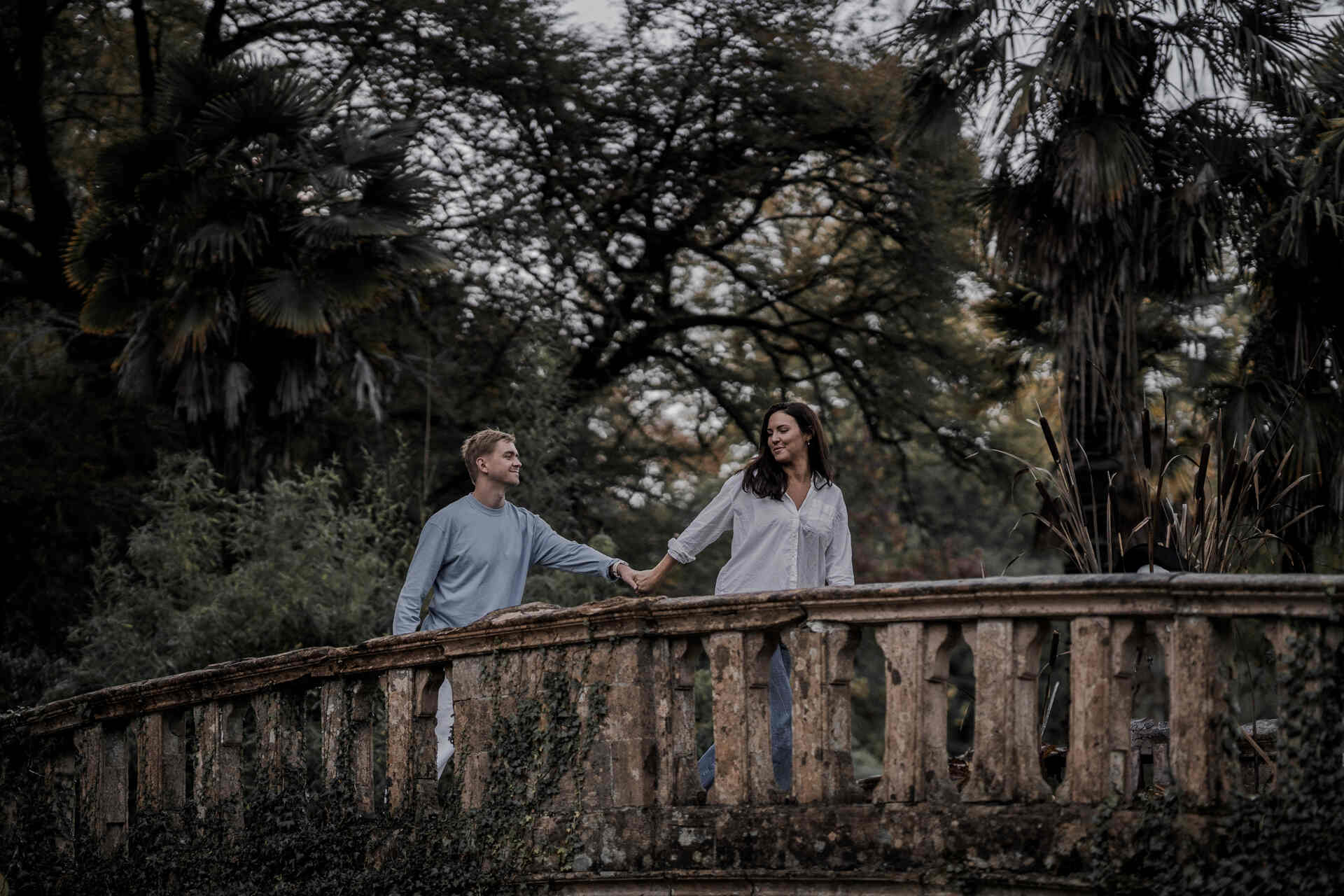 Bec and Gil enjoying a pre-wedding shoot at Minterne House the day prior to their wedding