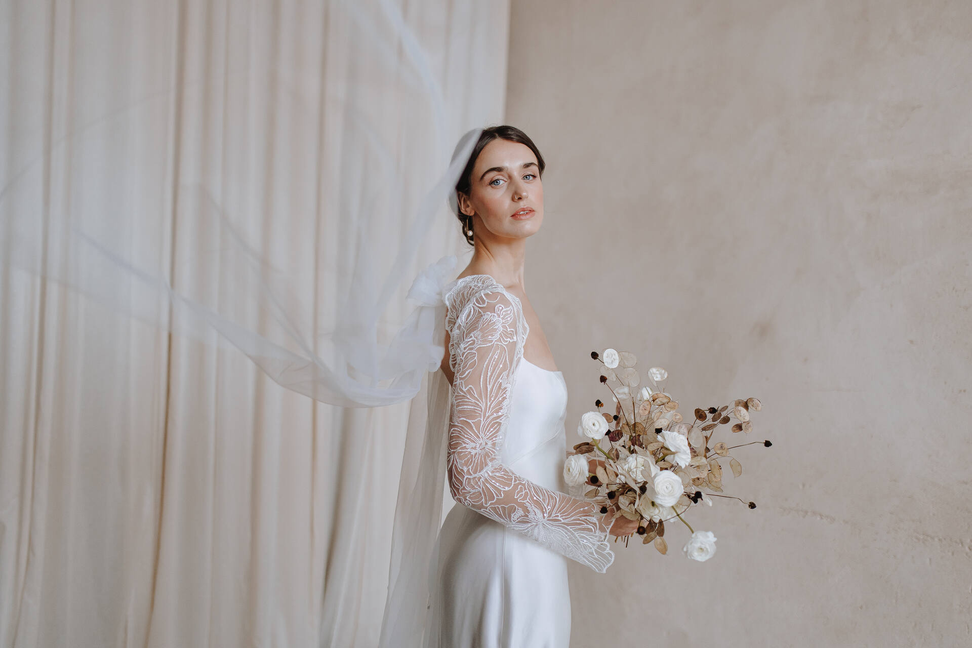 Bespoke bridal designer Solunah Bride's newest bridal collection of luxurious fabrics and unique, alternative bridal wear.