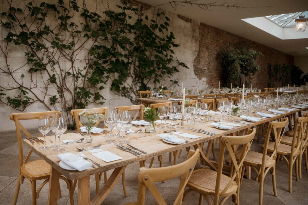 Minimalist, design-led, contemporary styling for a romantic wedding at North Yorkshire's Middleton Lodge