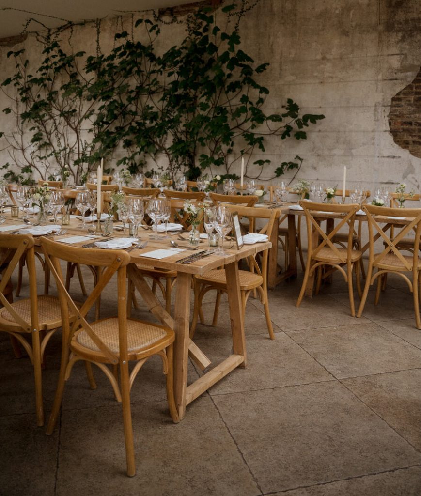 Minimalist, design-led, contemporary styling for a romantic wedding at North Yorkshire's Middleton Lodge