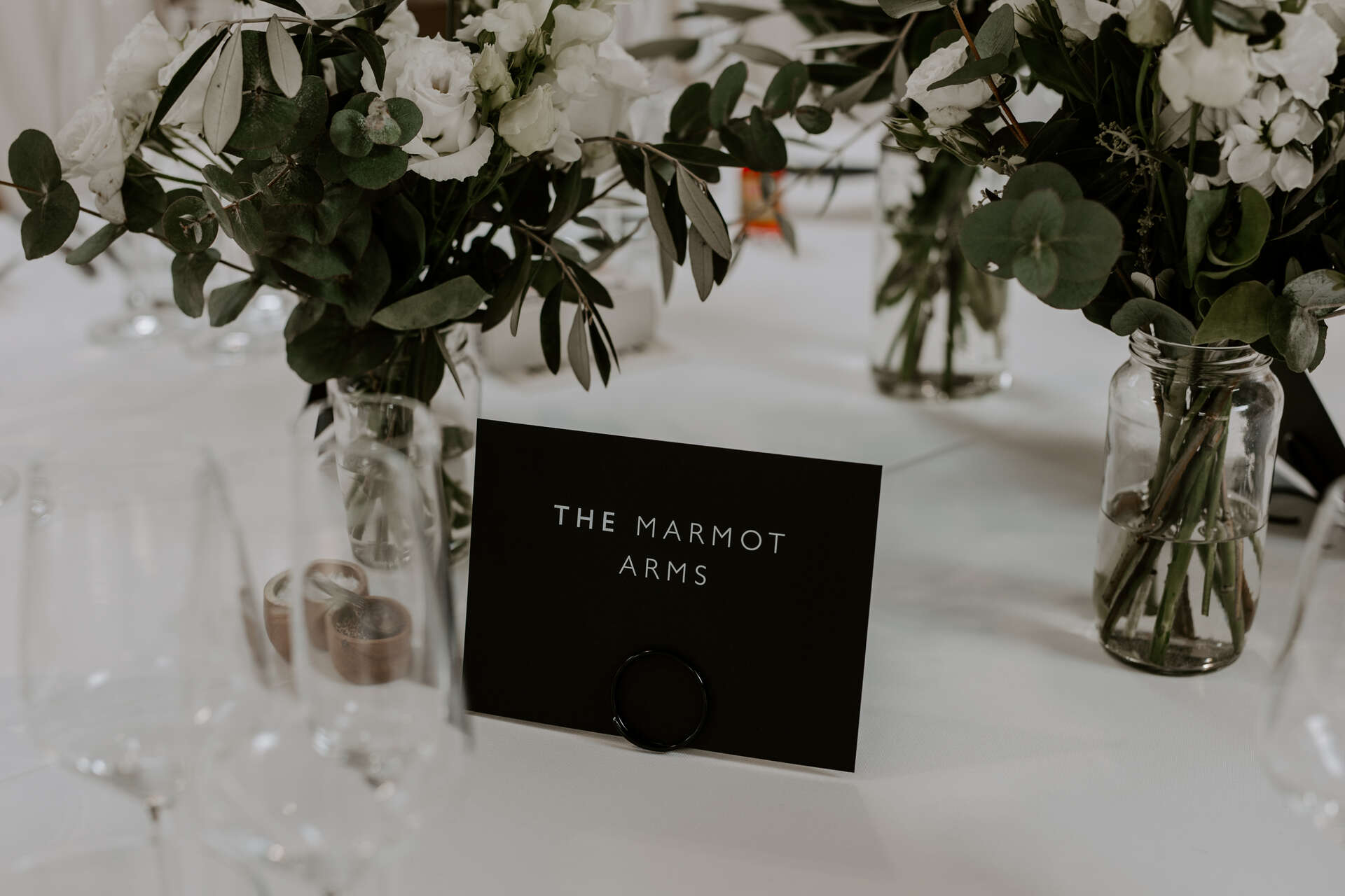An elegant, contemporary monochrome palette for Kate and Alex's spring wedding at The Norfolk Mead Hotel