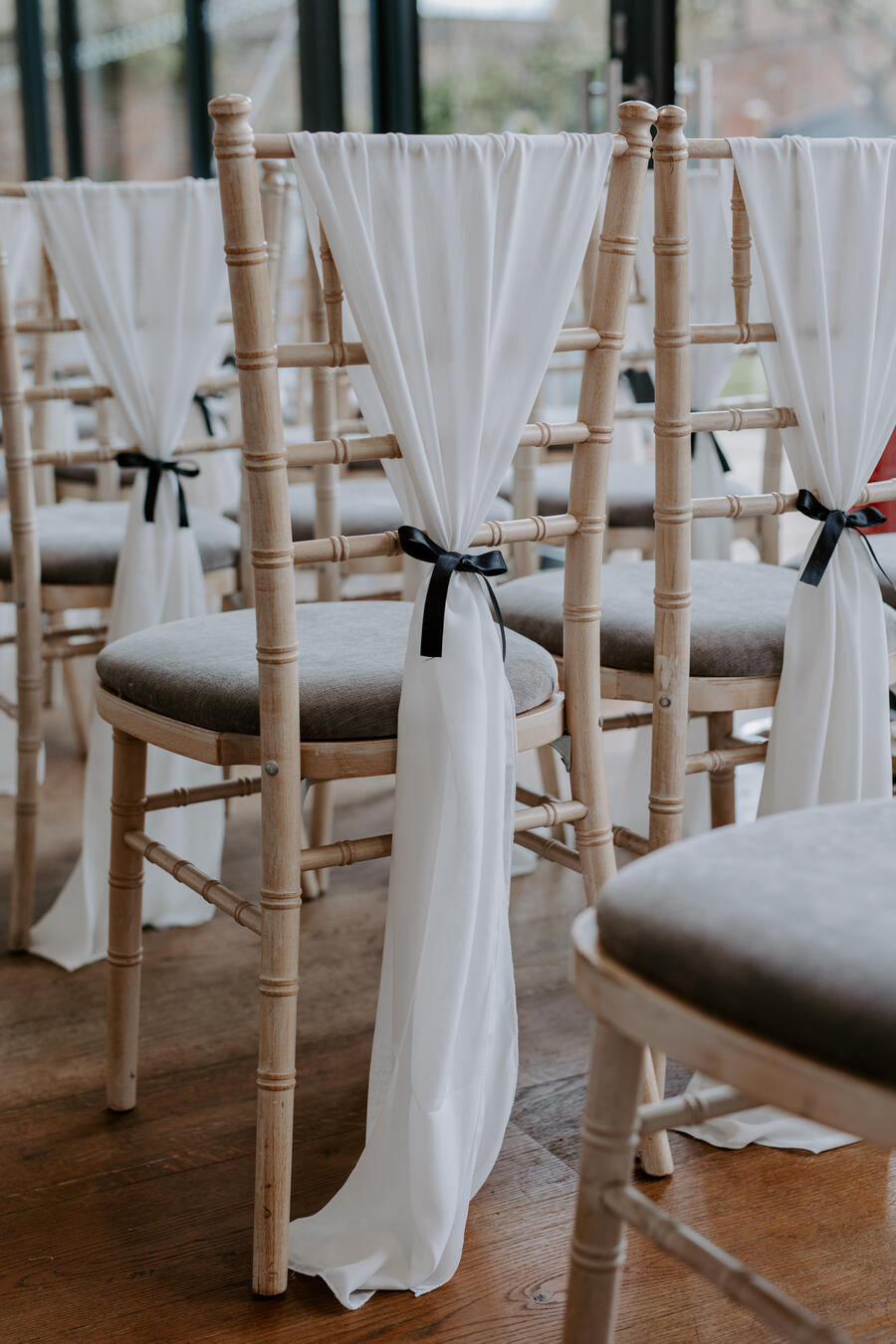 An elegant, contemporary monochrome palette for Kate and Alex's spring wedding at The Norfolk Mead Hotel