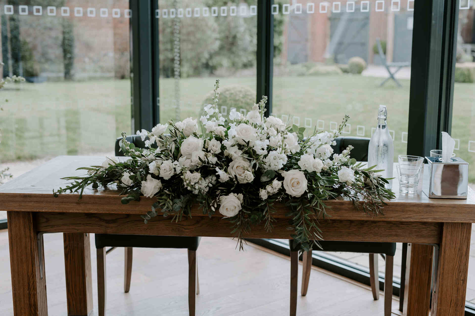 An elegant, contemporary monochrome palette for Kate and Alex's spring wedding at The Norfolk Mead Hotel