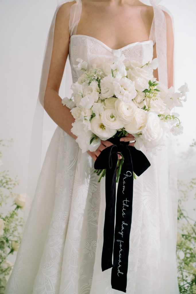 A boldly elegant bespoke wedding veil for the modern bride