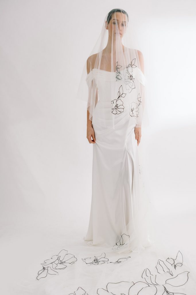 A boldly elegant bespoke wedding veil for the modern bride