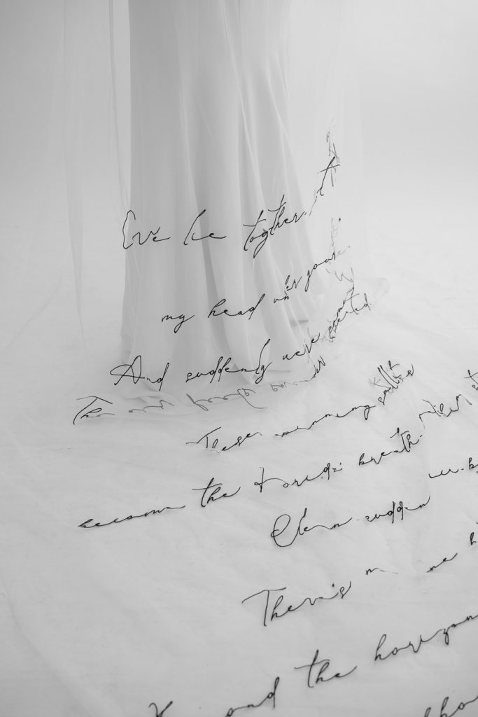 A boldly elegant bespoke wedding veil for the modern bride