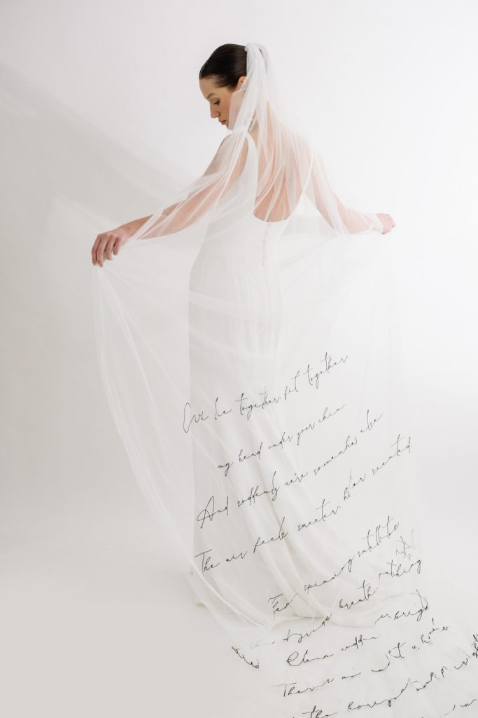 A boldly elegant bespoke wedding veil for the modern bride