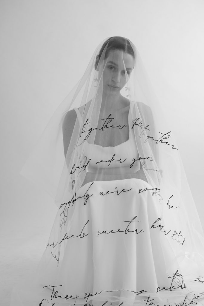 A boldly elegant bespoke wedding veil for the modern bride