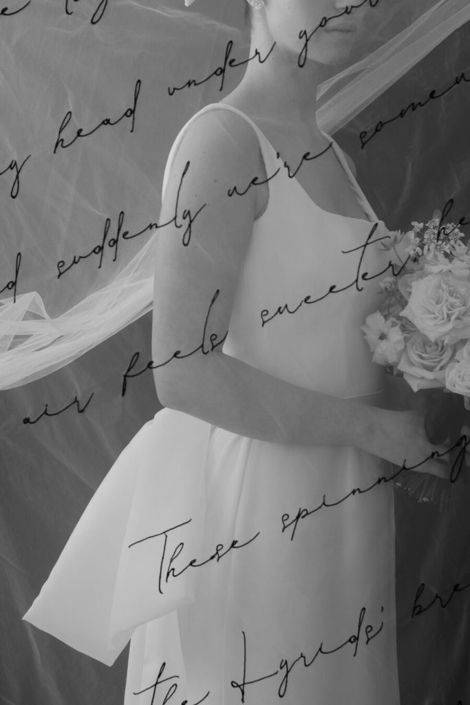 A boldly elegant bespoke wedding veil for the modern bride